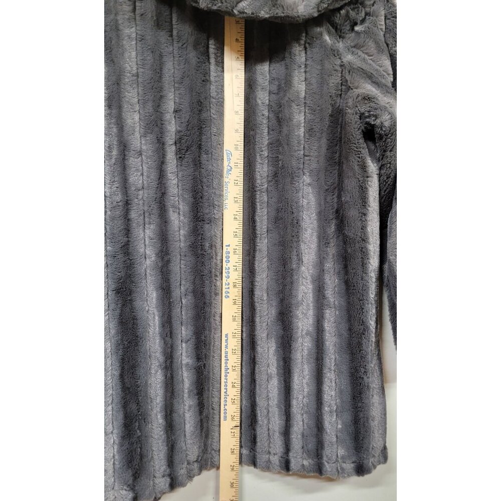 Slinky Brand Gray Faux Fur Jacket Small Size Made In USA - Picture 10 of 11